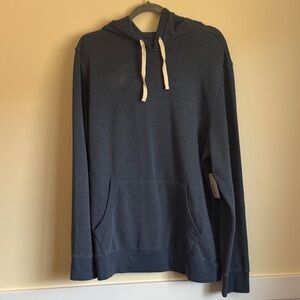 NWT Sonoma Dark Blue Supper Soft Fleece Hoodie with White Drawstrings Size XL
